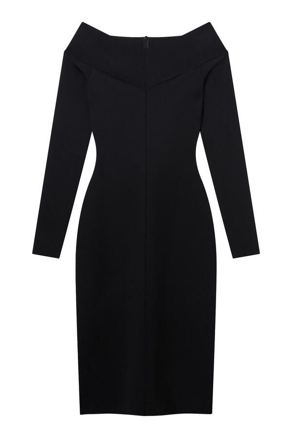 Sheer Long Sleeve Mesh Midi Dress