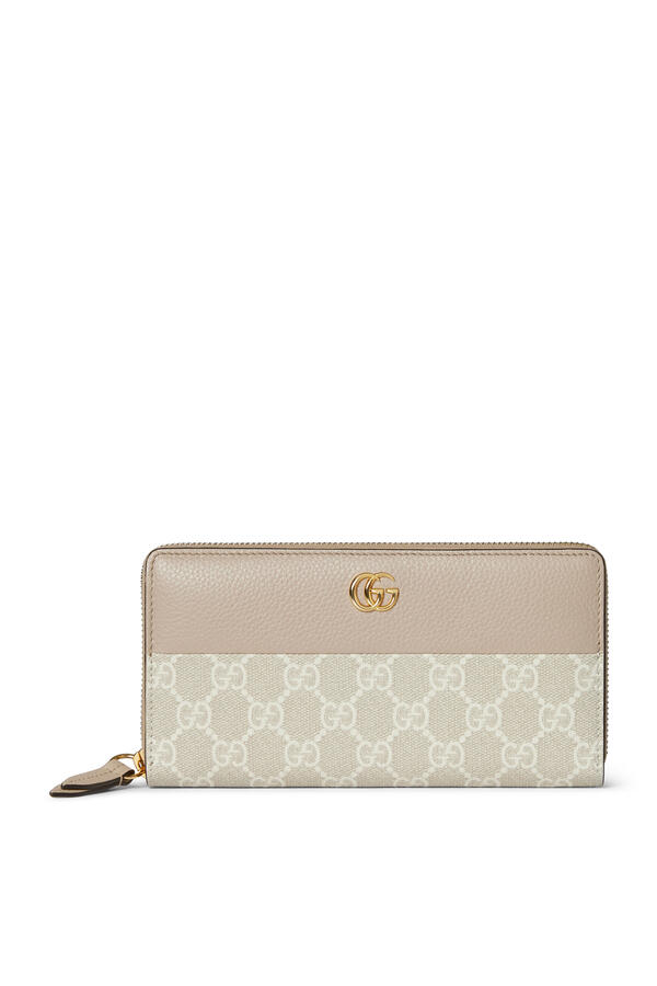 Bi-Color GG Marmont Zip Around Wallet