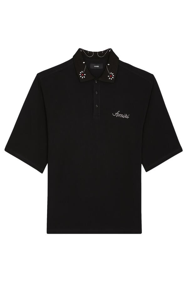 Stud Collar Oversized Polo