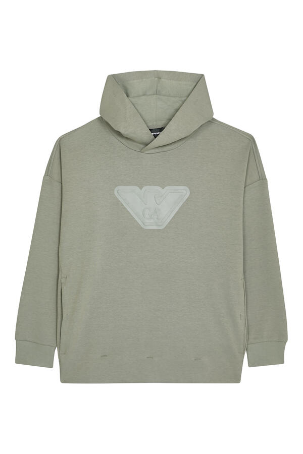 Kids Macro Eagle Logo Patch Hoodie