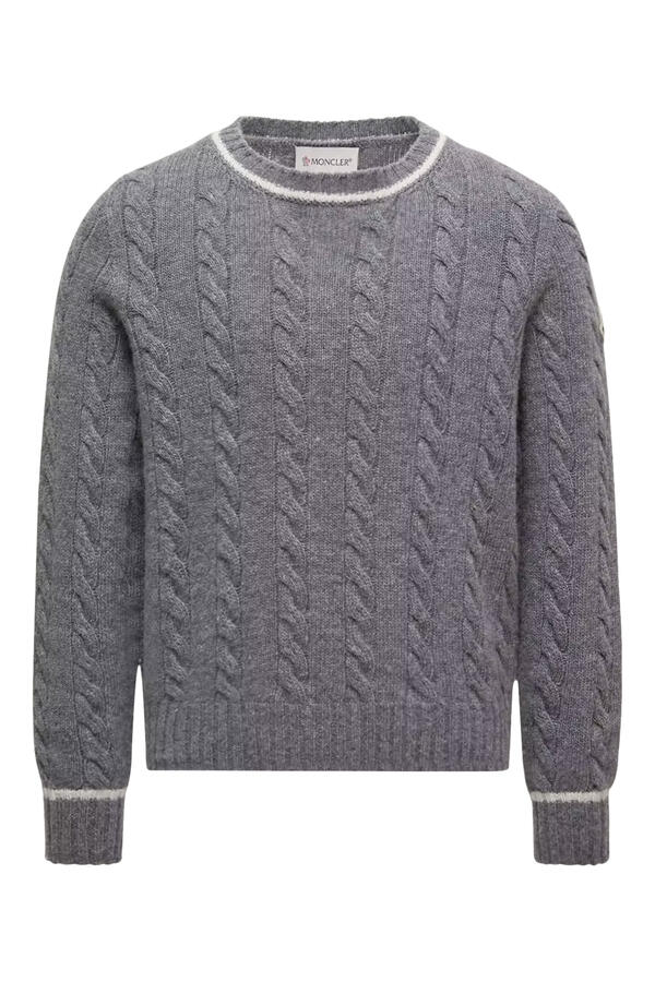 Kids Stripe-Trimmed Wool Jumper