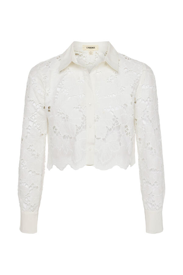 Seychelle Cropped Eyelet Blouse