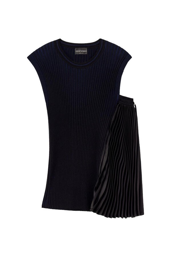 Asymmetrical Pleated Knit Top