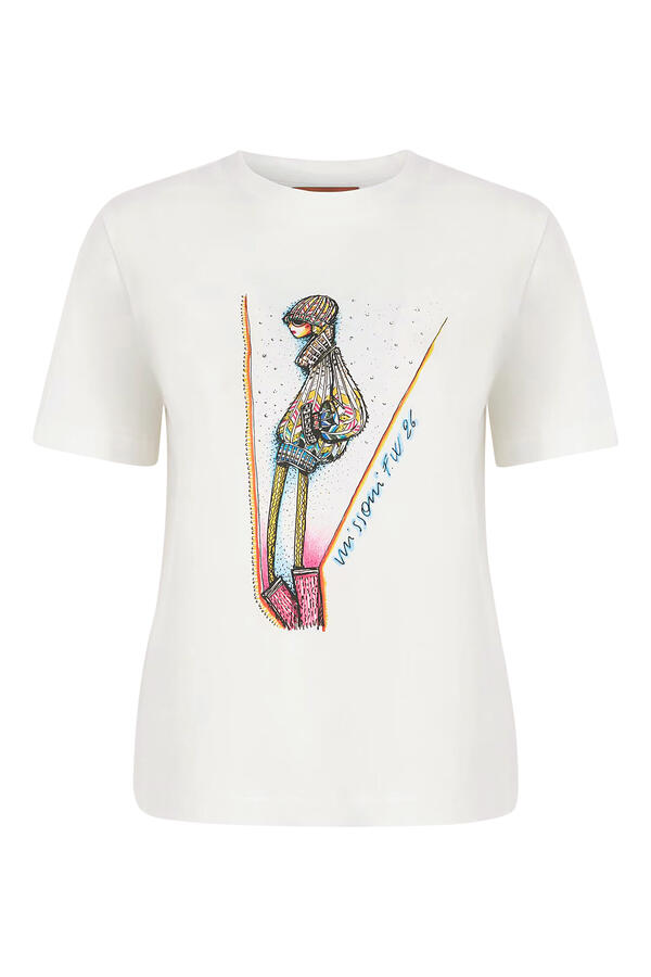 Printed Cotton Jersey Crewneck T-Shirt 