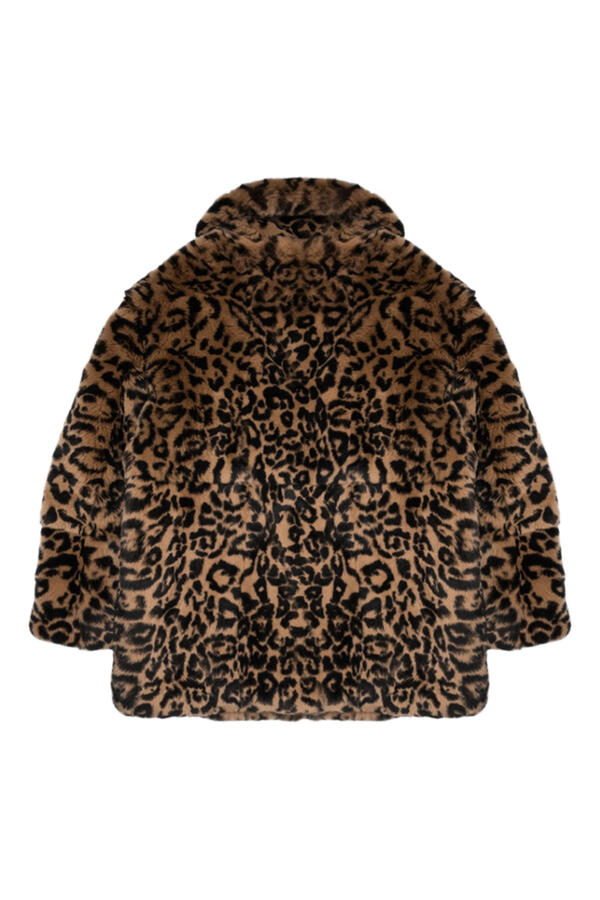 Kids Leopard Print Fur Coat 