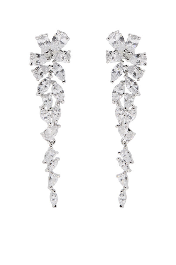 Estelle Earrings, Sterling Silver &  Cubic Zirconia 
