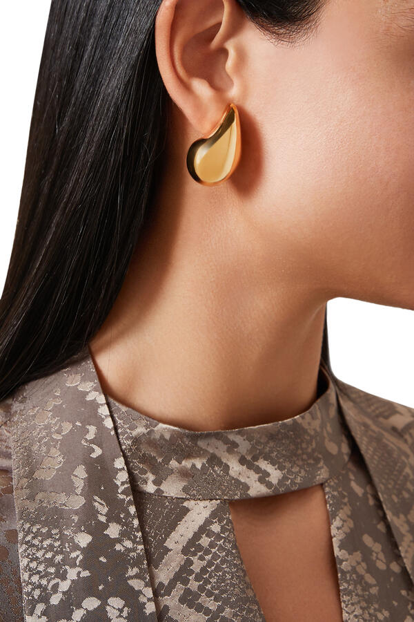 Small Drop Earrings, 18k Gold-Finish Sterling Silver