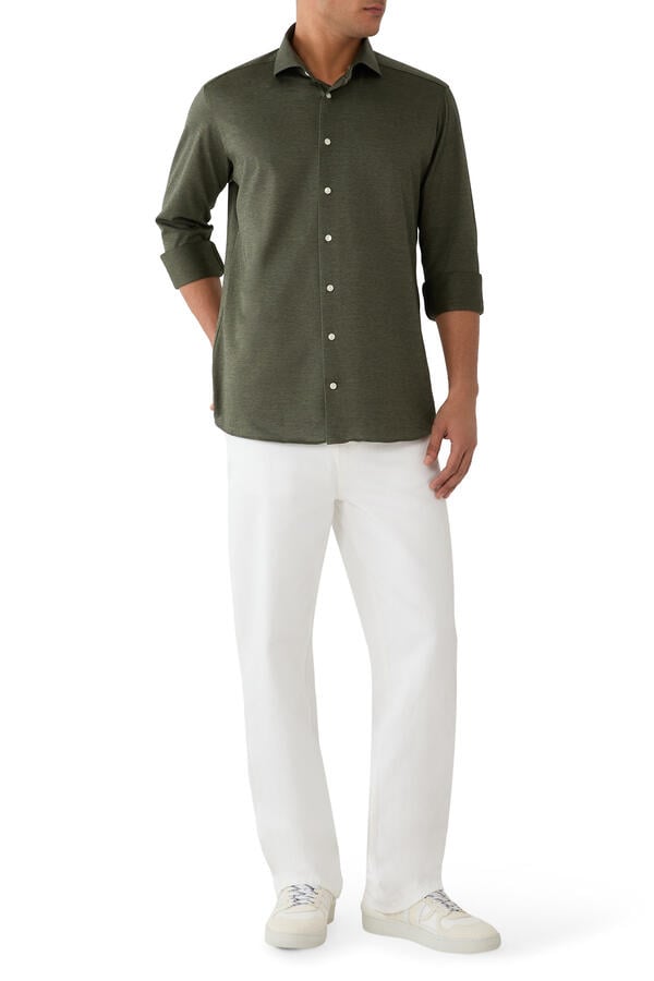 Filo di Scozia Jacquard Knit Shirt
