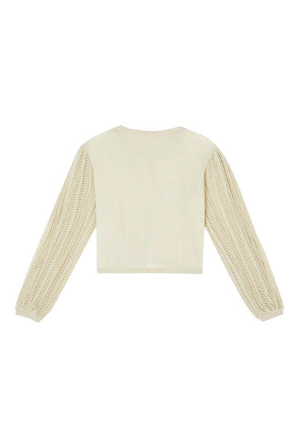 Kids Metallic Thread Detail Knit Cardigan