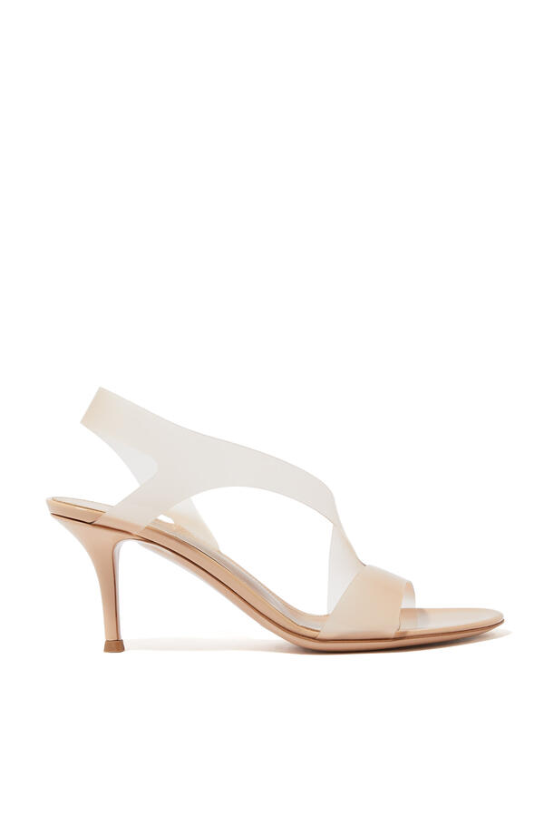 Metropolis 70 Sandals in Plexi and Leather