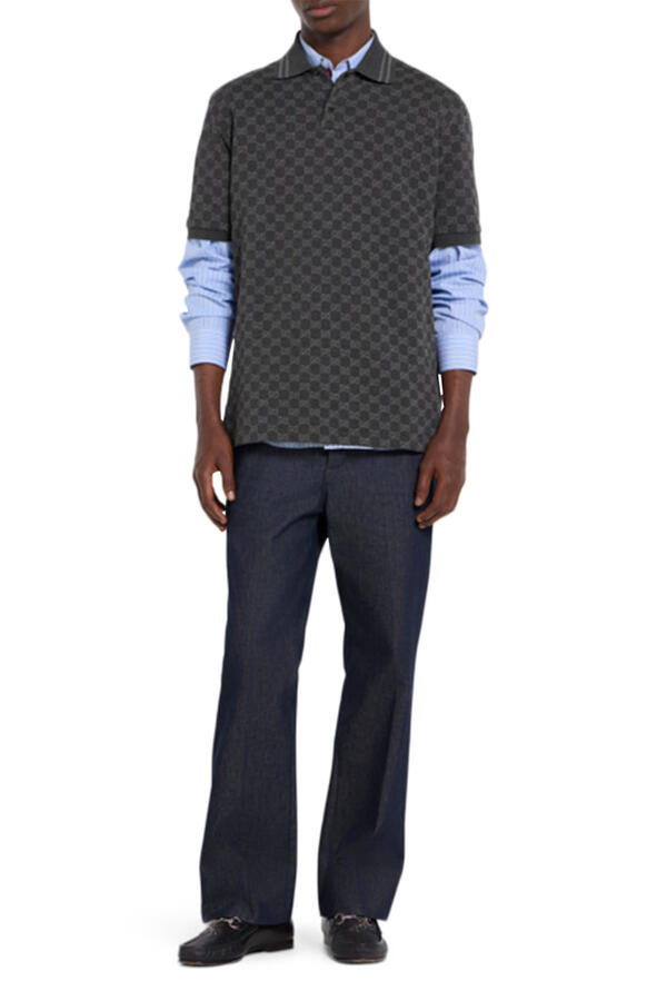 GG Cotton Piqué Jacquard Polo Shirt