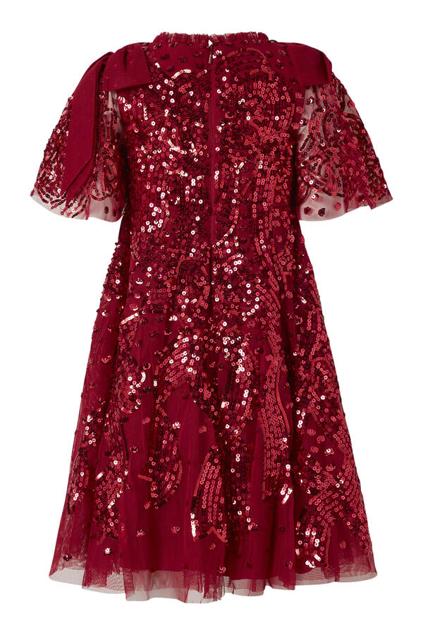Kids Sequin Ribbon Bow Dress