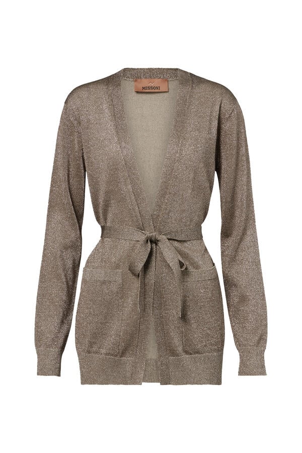 Vanisé Lurex Belted Cardigan 
