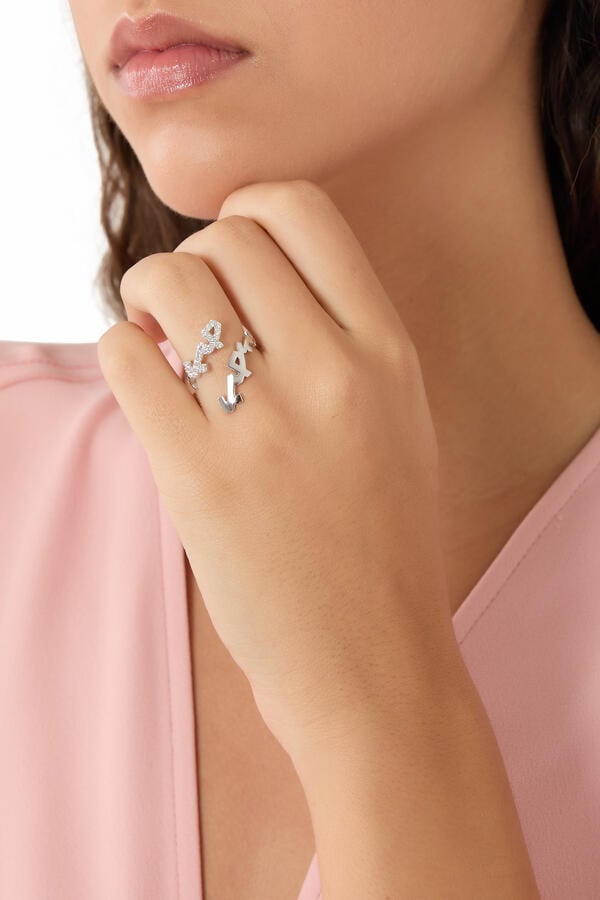 Hobb — "Love" Ring, 18K White Gold &  Diamonds