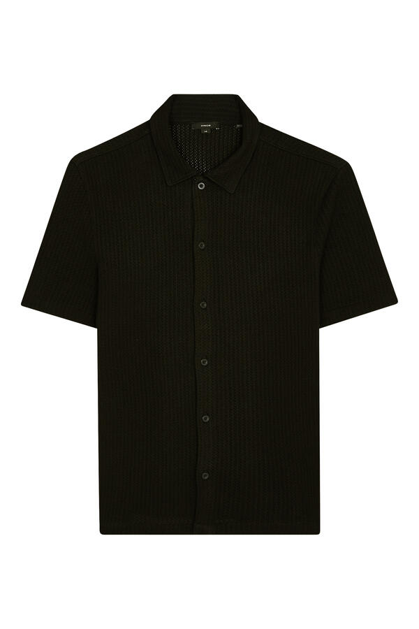 Pointelle Cotton-Blend Button-Front Shirt 