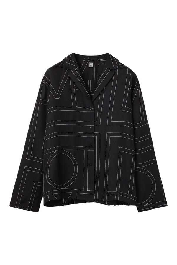 Monogram Silk Pajama Top