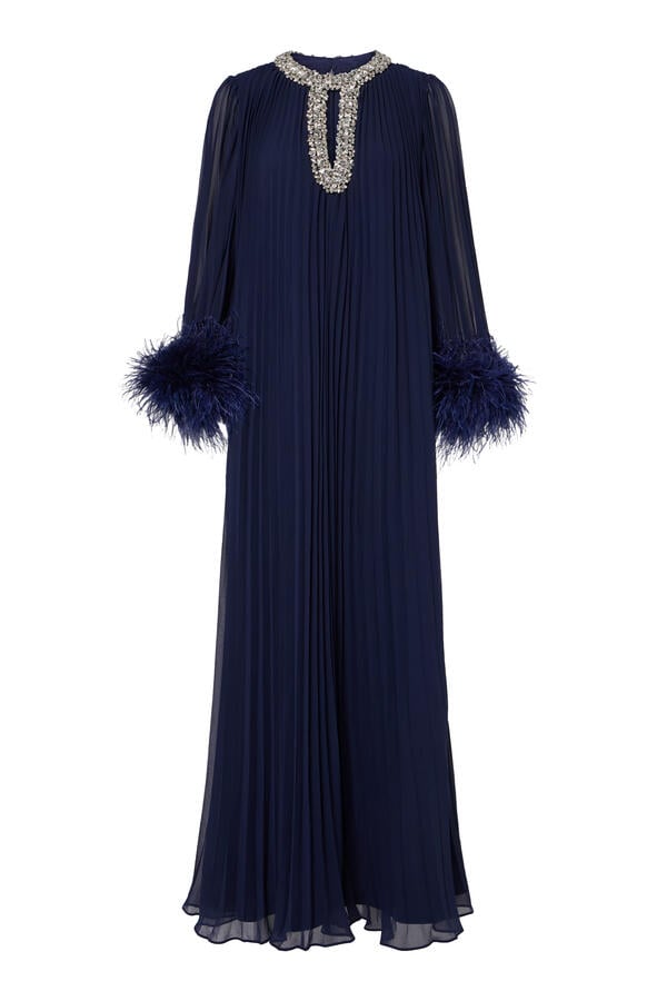 Chiffon Feather Midi Dress