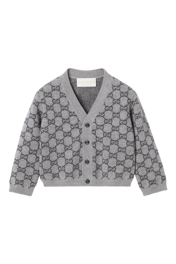 Kids GG Wool Jacquard Cardigan