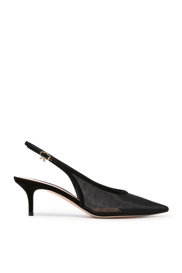 Slingback Pumps 55 in Suede and Organza