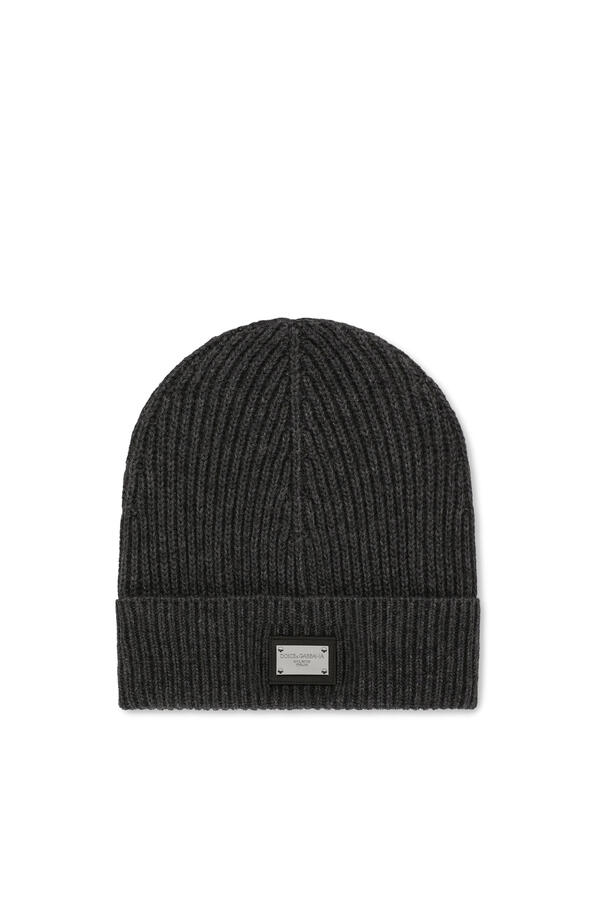 Cashmere and Wool Hat with Logo Tag 