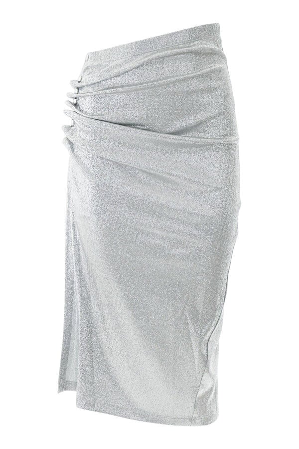 Mid-Length Drapé Pression Slit Skirt