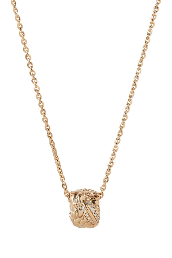  Intreccio Pendant Necklace,  18k Gold-Finish Sterling Silver & Cubic Zirconia