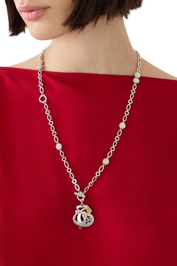 Love and Rebirth Multi-way Necklace, 18k Gold, Sterling Silver & Rhodolite, Garnet, Turquoise