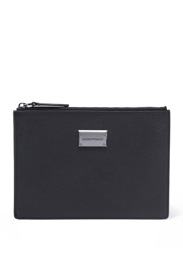 Logo Tumbled-Leather Pouch