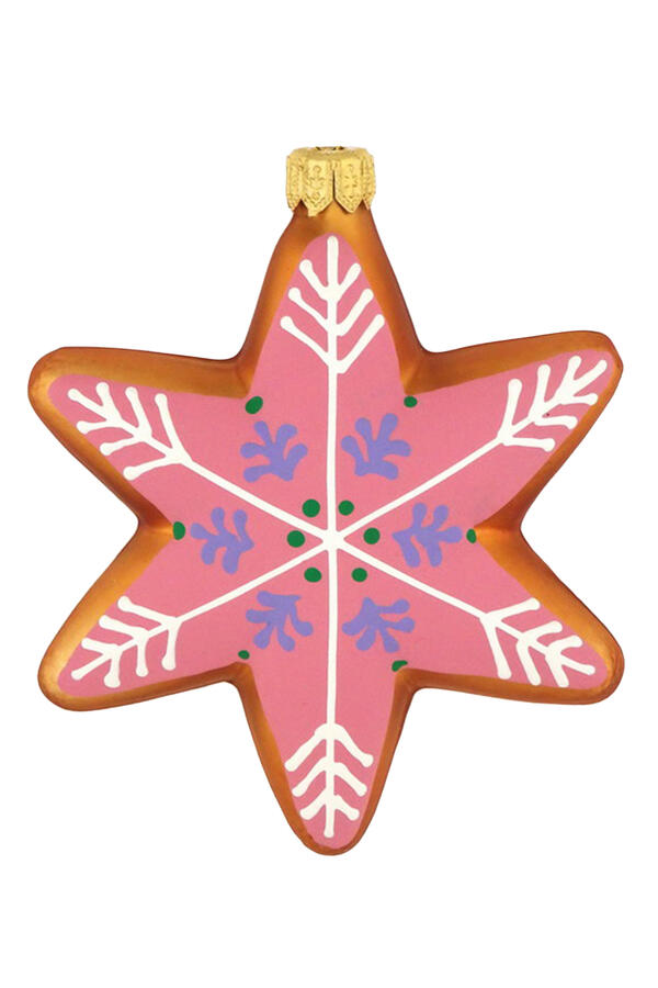 Glass Gingerbread Star Ornament