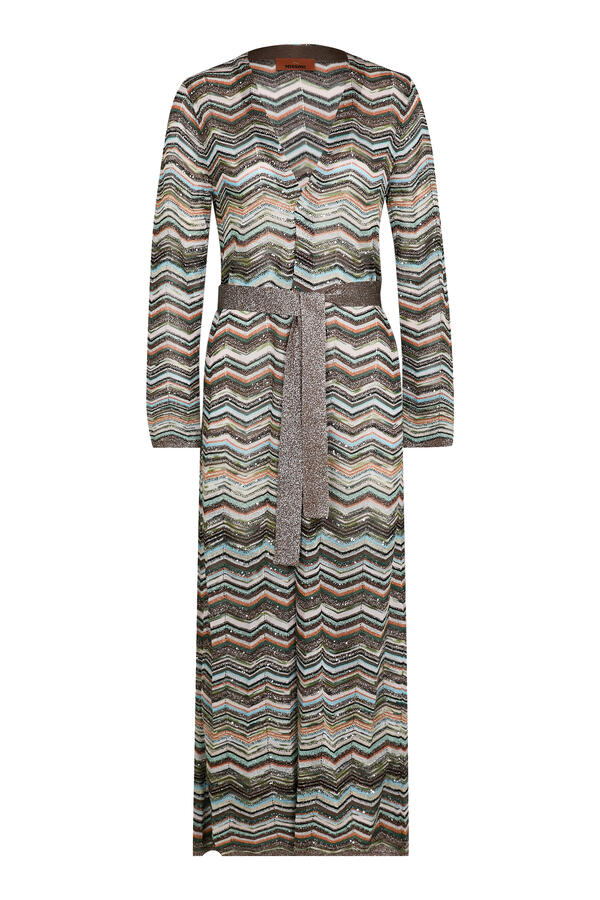 Chevron Sequinned Cardigan