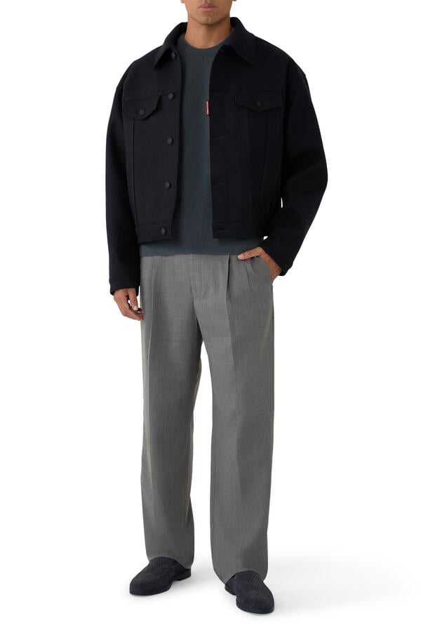Refined Twill Double Pleated Louie Trousers