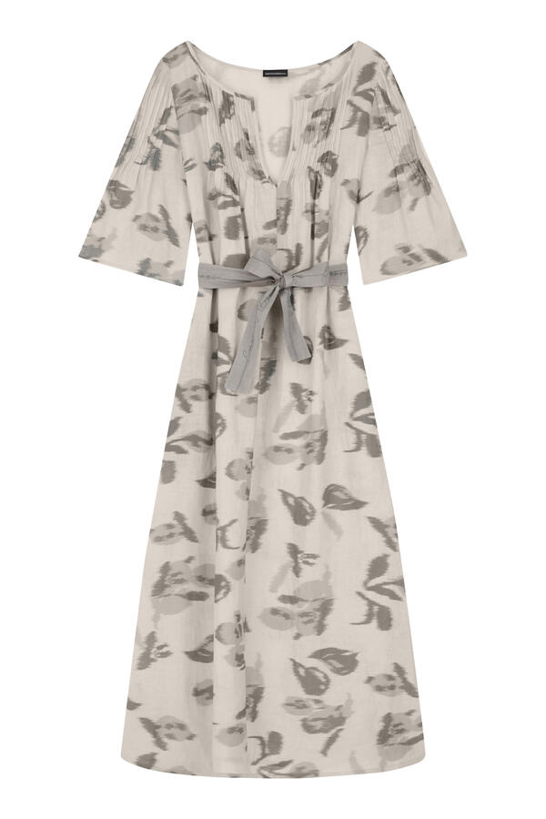 Flower Print V-Neck Long Dress