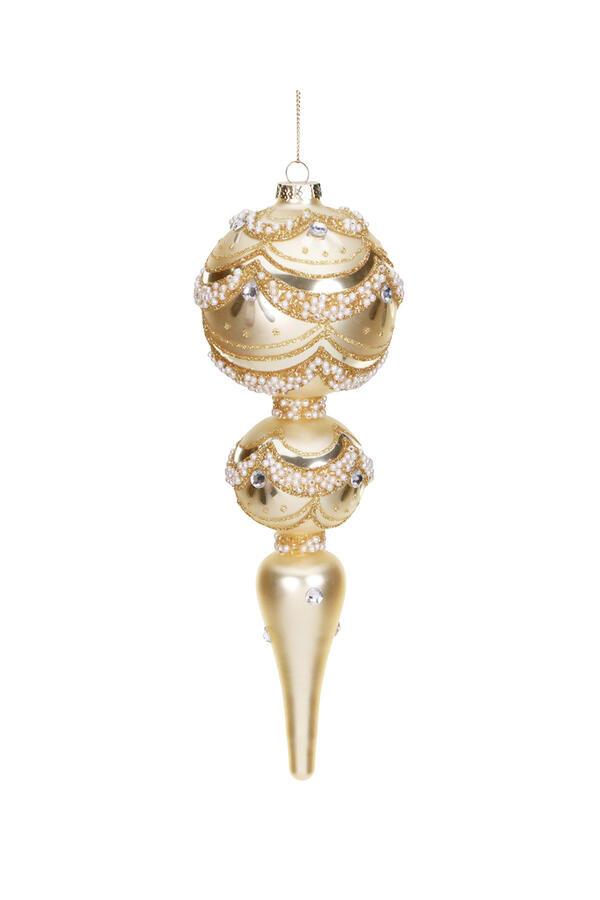 Glass Pearl Scallop Finial Ornament