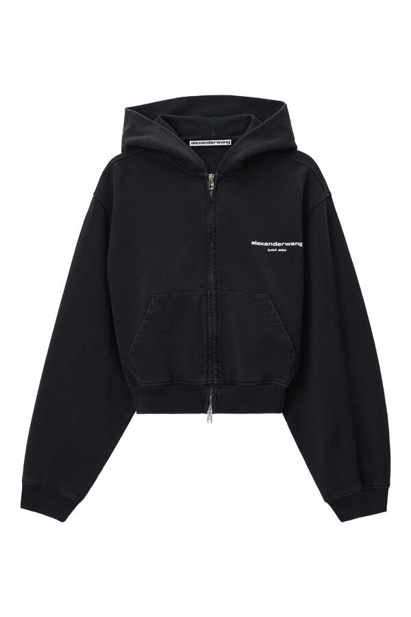 Logo Print Zip-Up Hoodie 