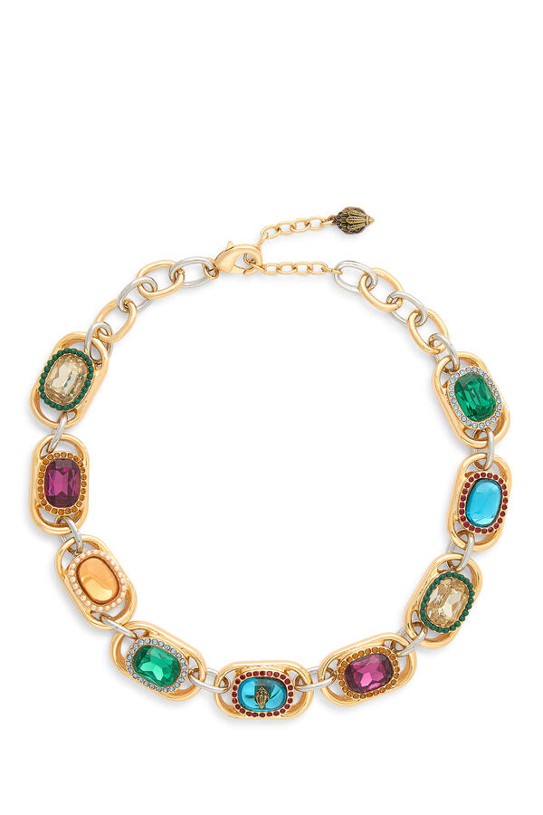 Sloane Large Necklace, Brass & Gem Charms