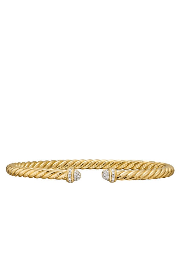 Cable Flex Bracelet, 18K Yellow Gold with Diamonds 