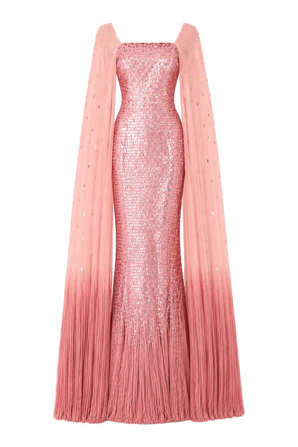 Cape Sleeve Gown