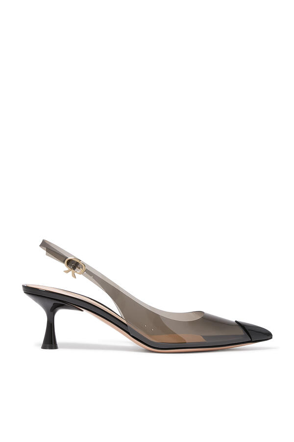 Diana 55 Slingback Pumps in Plexi and Patent