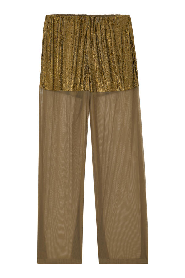 Sequin Mesh Boyfriend Elephant Sweatpants