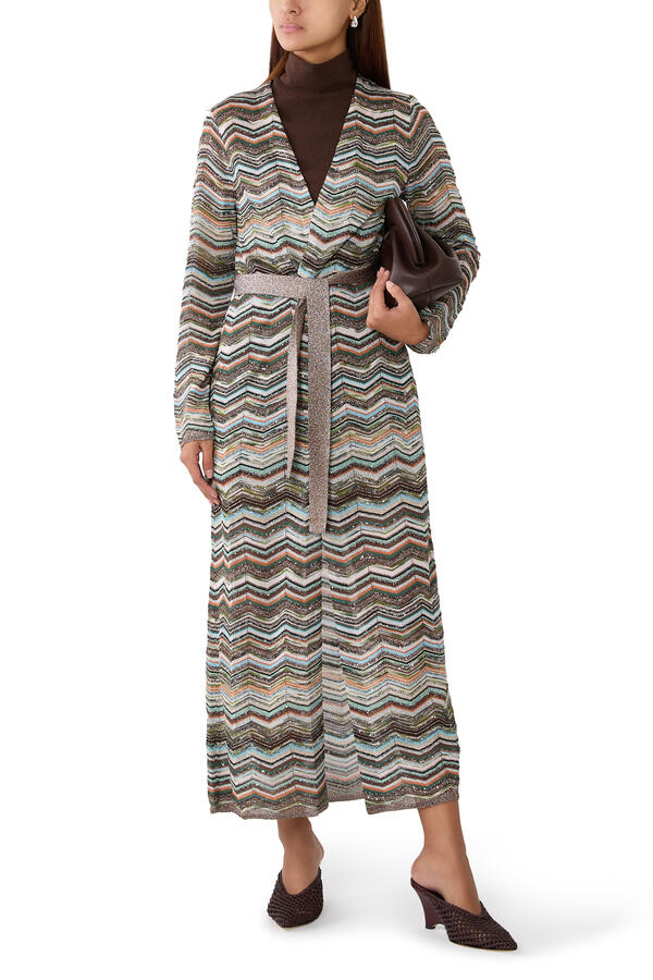 Chevron Sequinned Cardigan