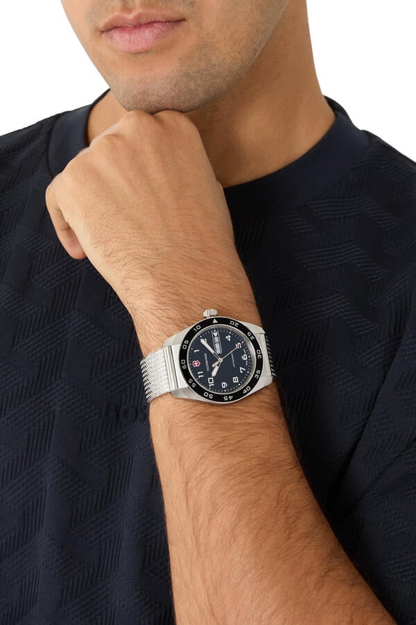 Swiss Army Quartz Watch, Stainless Steel & Mesh, 42mm