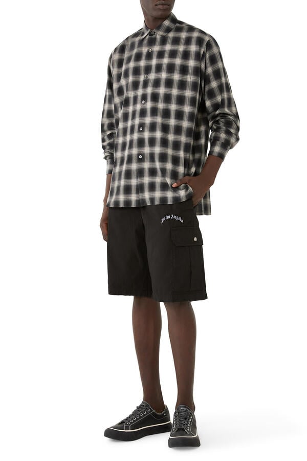Curved Logo Loose Cargo Shorts