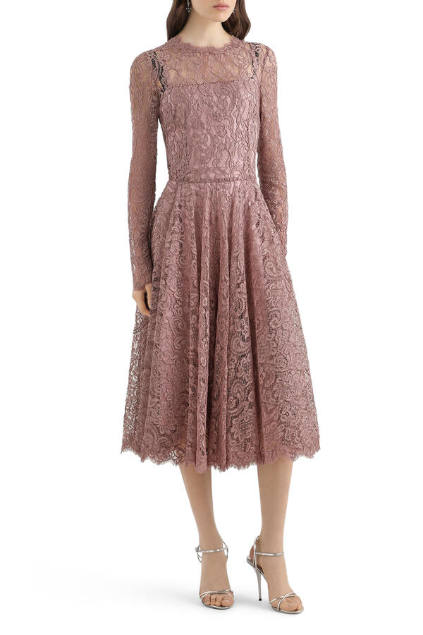 Lamé Chantilly Lace Dress