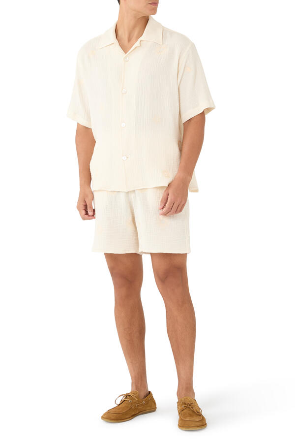 Sun Embroidered Lounge Shorts