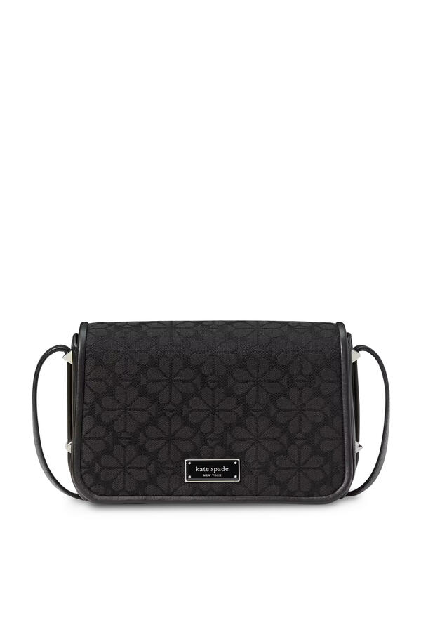 Spade Flower Jacquard Small Flap Crossbody Bag
