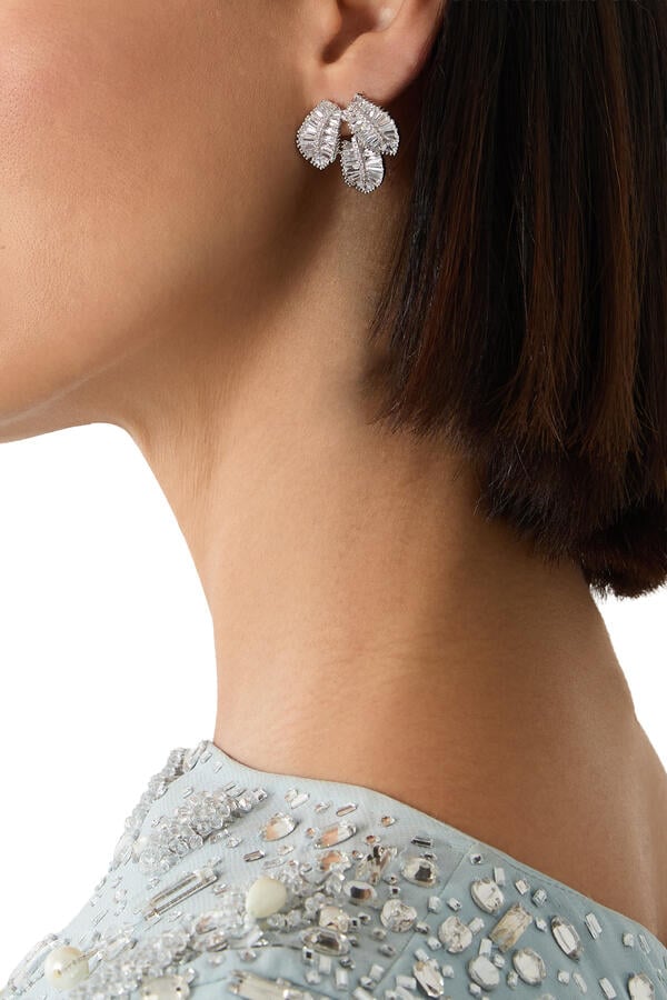Camille Crystal Leaf Drop Earrings