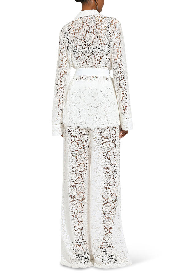 Flared Floral Cordonetto Lace Pants