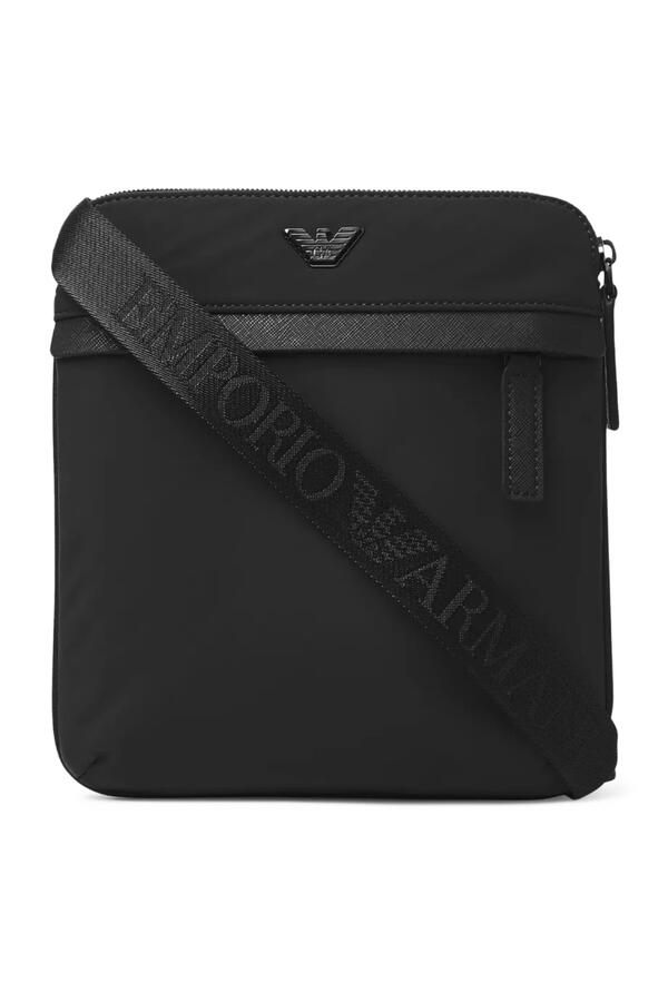 Flat Recycled Nylon Crossbody Bag 