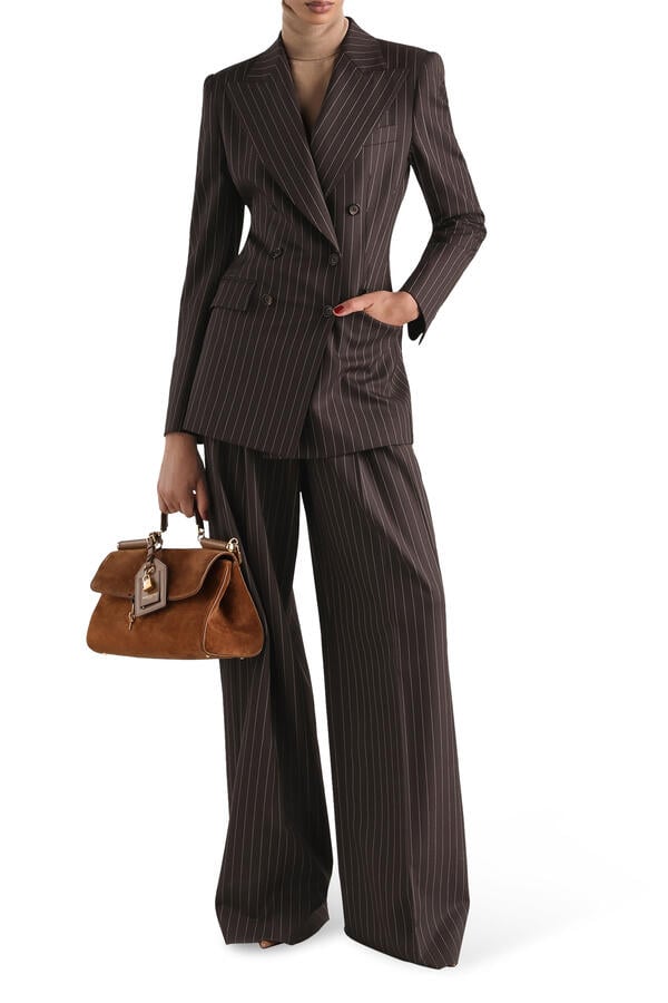  Turlington Double-Breasted Twill Pinstripe Jacket