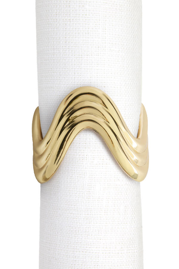 Ripple Platinum Napkin Ring, Set of 4